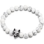 Bracelets Coolsteelandbeyond blancs en acier à perles à motif loups fantaisie look fashion pour enfant 