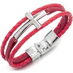 Bracelets Coolsteelandbeyond rouges en cuir synthétique fantaisie look fashion 