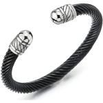 Bracelets manchette Coolsteelandbeyond argentés en acier look fashion pour homme 