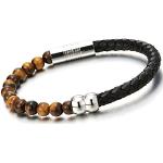 Bracelets de perles Coolsteelandbeyond noirs en acier à perles à motif tigres look fashion pour enfant 