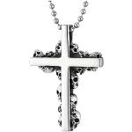 Pendentifs croix Coolsteelandbeyond gris acier en acier look gothique pour homme 
