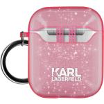 Coque Airpods Silicone gel Pailletée Choupette Ikonik Karl Lagerfeld rose
