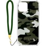 Coques & housses iPhone 12 Pro Max Guess vertes camouflage en polycarbonate look chic 