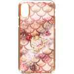 Coques & housses iPhone X/XS roses à rayures en polycarbonate à strass look chic 