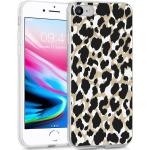 Coques & housses iPhone SE dorées à effet léopard en silicone à motif animaux type souple look fashion 