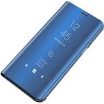 Housse Samsung Galaxy S6 Edge Plus bleues en polycarbonate Anti-choc type à clapet look fashion 