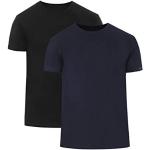 Cornette Pack de 2 T-Shirt Homme CR068 (Noir/Bleu