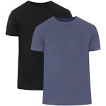 Cornette Pack de 2 T-Shirt Homme CR068 (Noir/Jeans
