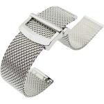 Bracelets de montre gris acier en acier look fashion en maille pour homme 