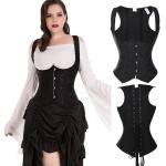 Corsets gothique noirs Taille 3 XL steampunk pour femme 
