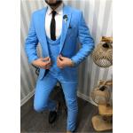 Costumes trois pièces Kebello bleu ciel en polyester Taille XL look fashion pour homme 