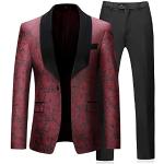 Vestes de costume de mariage rouge bordeaux Taille 3 XL look fashion pour homme 