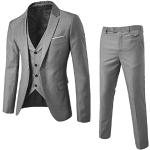 Vestes de costume de mariage grises en denim Taille 5 XL look fashion pour homme 