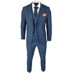Vestes de costume de mariage bleues prince de galles Taille 3 XL classiques pour homme 