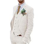 Costumes en lin blanc d'ivoire Taille XL look casual pour homme 