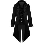 Vestes vintage noires à manches longues à col montant Taille L look médiéval pour homme 