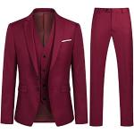 Costumes de mariage rouge bordeaux Taille 3 XL look fashion pour homme 