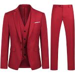 Pantalons de costume de mariage rouges Taille XS look fashion pour homme 