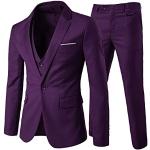 Vestes de costume de mariage violettes en polyester Taille XL classiques pour homme 
