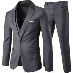 Vestes de costume de mariage grises en polyester Taille M look fashion pour homme en promo 