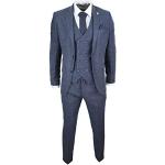 Gilets de costume bleus en tweed Taille XXL classiques pour homme 