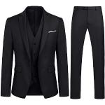Gilets de costume noirs en viscose à motif papillons Taille L look fashion pour homme 