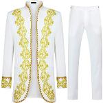 Pantalons de costume de mariage blancs à paillettes Taille XL look fashion pour homme 