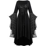 Vestes sweat de soirée noirs à fleurs à capuche à manches courtes Taille 3 XL look médiéval pour femme 