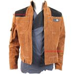 Vestes longues marron Star Wars Han Solo à manches longues à col rond Taille S look fashion pour homme 