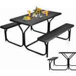 Tables de salle à manger Costway noires en métal pliables 6 places 
