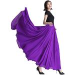 Jupes longues violettes en mousseline à volants respirantes Taille 3 XL look fashion pour femme 