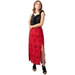 Coton Du Monde | Jupe Longue Femme été en Viscose Liberty Motif Floral Rouge SM