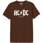 T-shirts Cotton Division marron à manches courtes AC/DC lavable en machine à manches courtes Taille XL look fashion pour homme en promo 