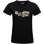 cotton division Willy Wonka « Logo Willy Wonka » WOWONKATS002 T-Shirt Femme, Noir, Taille L