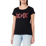 T-shirts Cotton Division noirs en coton à manches courtes AC/DC à manches courtes Taille L look fashion pour femme 