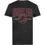T-shirts noirs à manches courtes Jurassic Park à manches courtes à col rond Taille L look fashion pour homme 