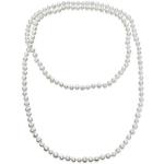 Collier De Perles De Culture D'Eau Douce Blanche, Nouées La Main, Fr-Auction Sans Fin, Longue Corde Pour Femmes 36 Pouces