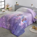 Édredons violets en polyester à motif papillons en promo 