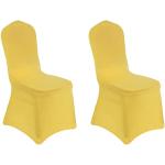 Couleur unie Housse de chaise Housse Housse de chaise Lavable Douceur pour 2/4/6 PC Élastique Installation Protecteur de chaise (Color : Bright yellow, Size : Set of 2)