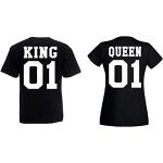 Couple Partenaire T-Shirt Shirt Set King Queen - Femme Noir XS