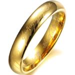Bagues de mariage dorées en tungstène Le Seigneur des Anneaux Taille 52 pour femme 