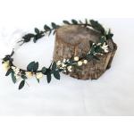 Parures de bijoux de mariée vertes en bois personnalisés style bohème pour bébé 