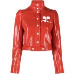 Vestes longues Courreges rouges en cuir synthétique à manches longues à col montant Taille XS pour femme 