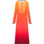 Robes de soirée longues Courreges orange à manches longues pour femme en promo 