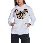 Sweats blancs à effet léopard en peluche à motif animaux Mickey Mouse Club Mickey Mouse à capuche Taille L look casual pour femme 
