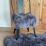 Galettes de chaise gris anthracite à motif moutons 40x40 cm scandinaves 