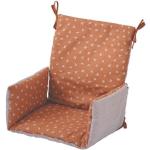 Coussins de chaise haute Candide camel à rayures en coton lavable en machine 
