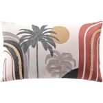 Coussins déco Paris Prix multicolores à motif palmier lavable à la main 50x30 cm en promo 