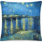Coussin Décoratif En Tissu Imprimé Van Gogh Nuit Étoilée Sur Le Rhône