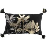 Coussins tropicaux en polyester à pompons à motif palmier 50x30 cm 
